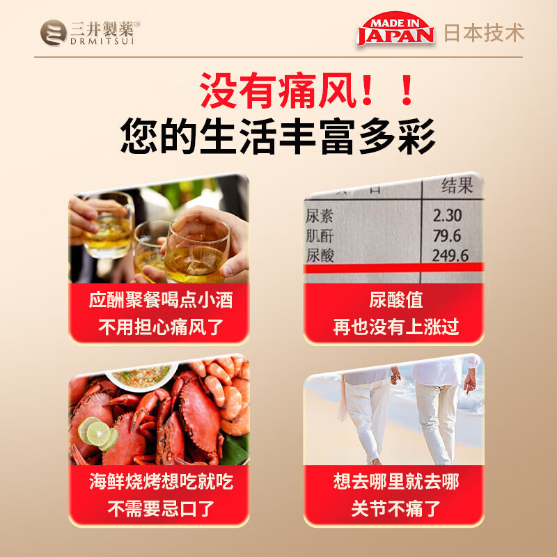 三井制药痛风止痛石溶远红外骨痛凝胶痛风肩周炎腰间盘突出颈椎膝 1支装[贵在运费不推荐]