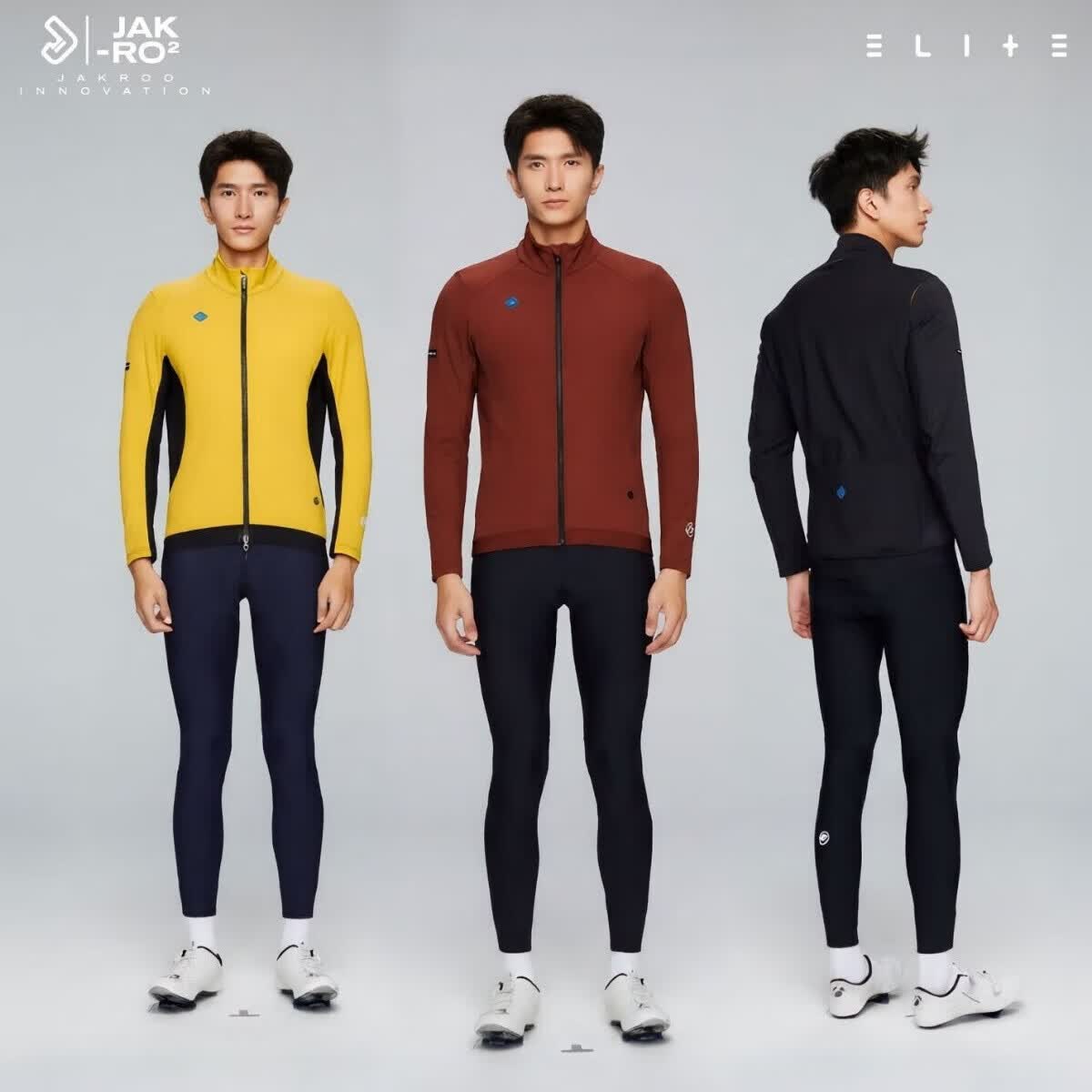 捷酷秋冬款ELITE CORE男士防风保暖夹克加厚复合面料-5℃骑行服 黄色 2XL