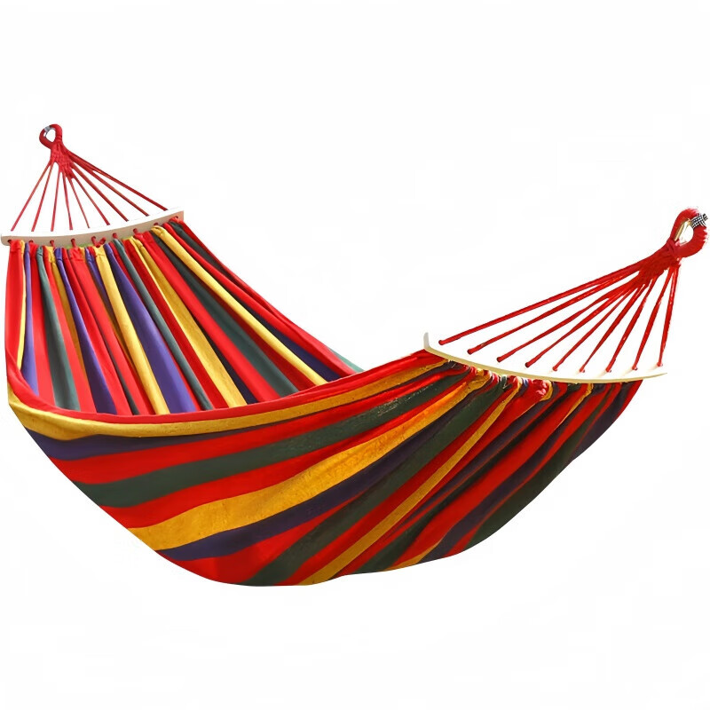 元族【严选好物】吊床户外挂树吊床室内秋千吊床防侧翻绑树上睡袋摇椅 加厚彩虹【实木防侧翻+收纳袋】