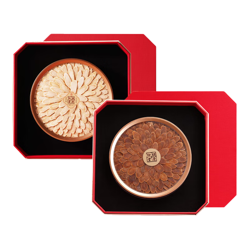 胡庆余堂长白山西洋参古韵礼盒100g主根切片道地选材新年礼物年货滋补品 西洋参 100g*1盒 +红参100g*1盒