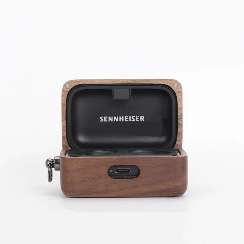 BMAD适用于森海塞尔MOMENTUM真无线三代4代蓝牙耳机保护套实木质收纳盒森海塞尔 CX PLUS TW耳机壳 森海塞尔3代/4代 胡桃木