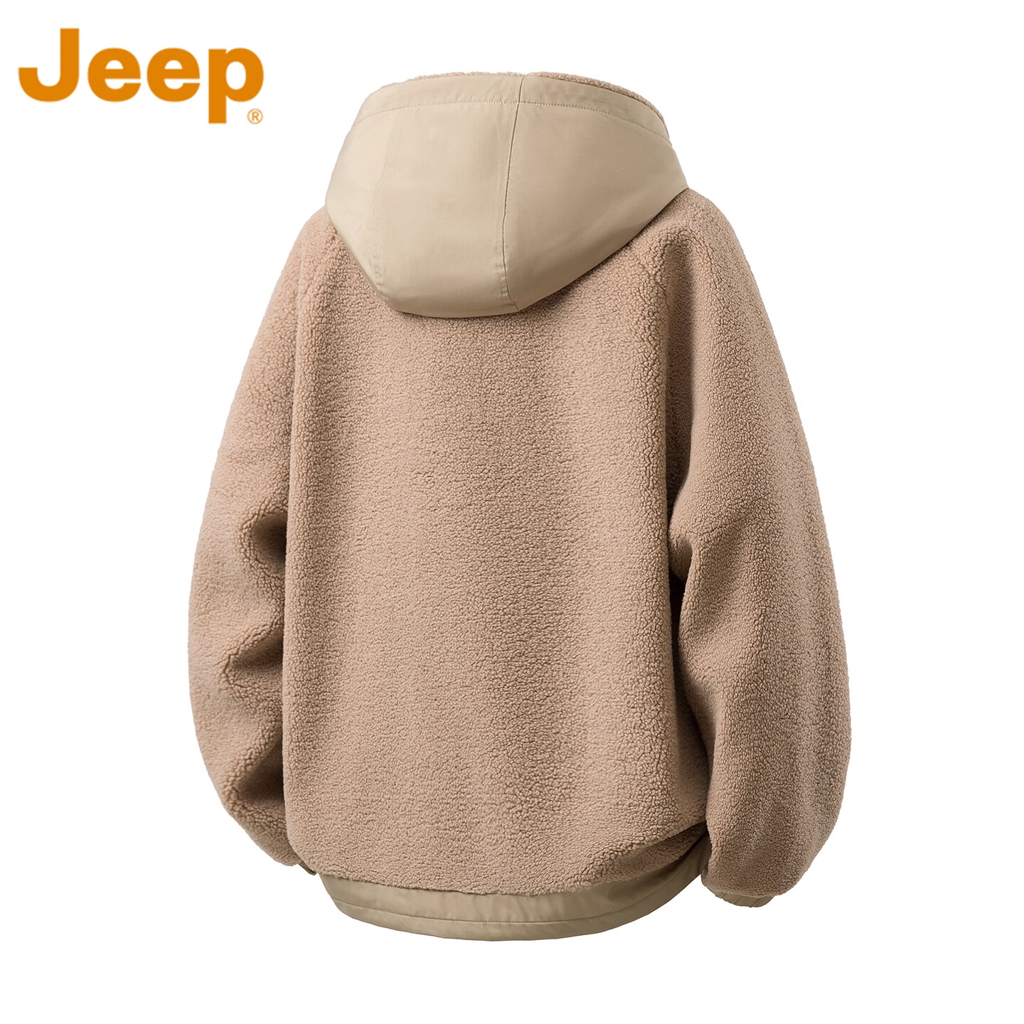 JEEP棉衣男士秋冬季2025羊羔绒外套新款摇粒绒加厚服冬装连帽夹棉夹克 紫红色【官方正品】 加厚 4XL 【建议 建议 180-195斤】