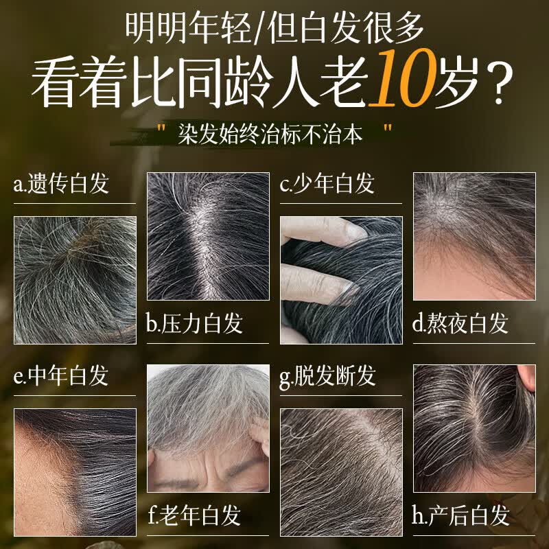 海文赫黑金罐洗发膏草本强韧护发白发转自然黑发根养发自然黑正品 2瓶装【优惠装】第二瓶半价 【官方直售 京质保障】