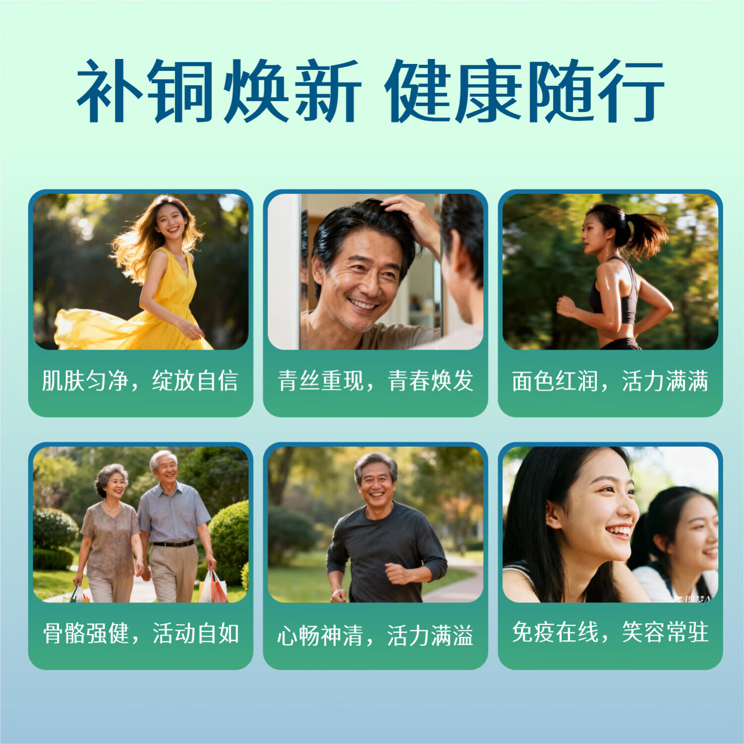 智力豆牌铜片葡萄糖酸铜科学补充铜微量元素蓝帽子认证保健品60片装/瓶 60片*1盒