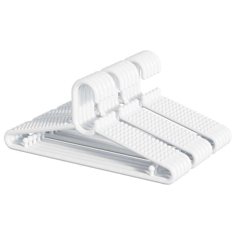 美丽雅衣架无痕晾衣架子15支塑料防滑加粗衣挂挂衣架晒衣撑阳台室内
