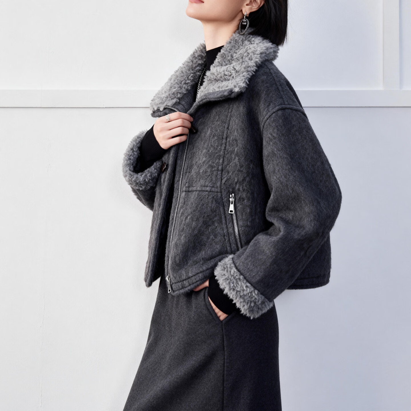 �ټҺã�Basic House��Basic House/�ټҺ�����ë90Ѽ��ë������Ů�����¿�ʱ�б�ů���� ��ɫ L