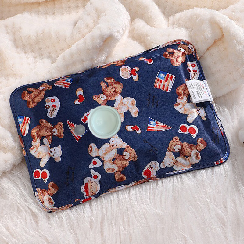 MPPMCK丝光面布暖手宝充电热水袋防爆暖毛绒宫女暖宝新款暖水袋被窝 蓝色