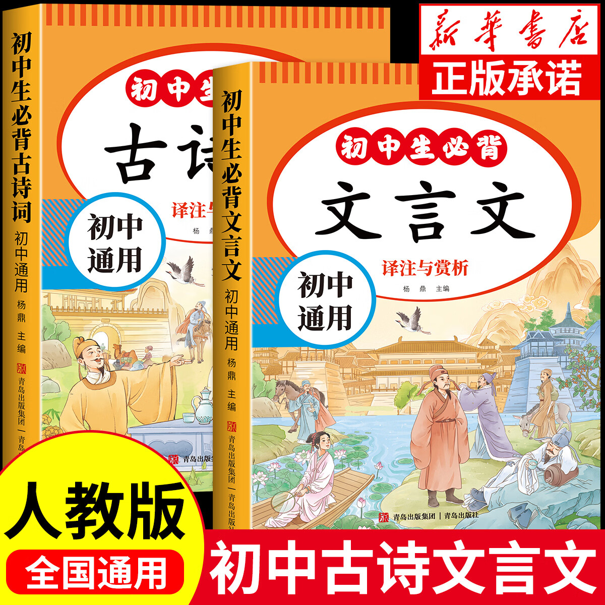 初中生必背古诗词和文言文七年级八九年级课本同步古诗文2026人教版古诗词译注与赏析古文翻译诗词鉴赏真题同步训练 【共6本】古诗文言文+名著+作文+小四门+数理化