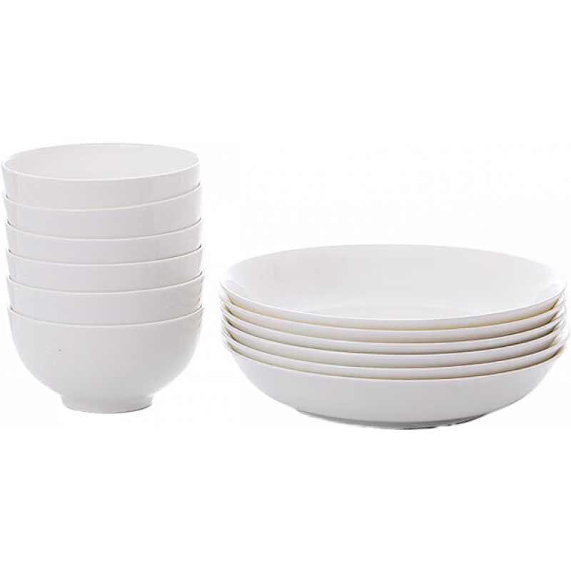 康寧（VISIONS）康寧同款白家用景德鎮骨瓷餐具吃飯陶瓷碗米飯碗大號碗吃面碗釉下 4英寸4個(gè)裝蘸料碗