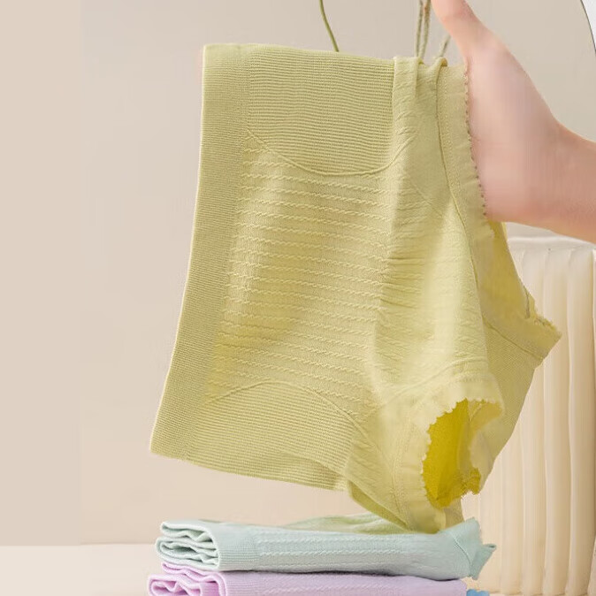 雅鹿女士高腰内裤纯色针织高弹力收腹性感三角裤女生包臀短裤不夹臀 随机色 5条 L 【建议90-130斤】