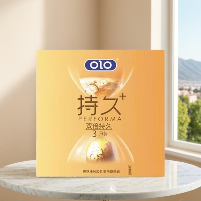 OLO避孕套延时加厚防敏感螺纹颗粒男用超薄持久乳胶安全套物理情趣tt 【3只】双倍持久金色升级款体验装*1盒