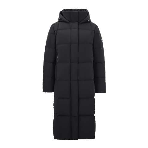 雪中飞【鹅绒】秋冬新款时尚百搭大口袋大长款连帽女士羽绒服女