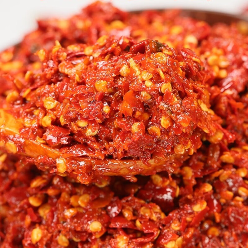 虎钢馋新鲜糍粑辣椒 贵州特产特辣现舂辣子鸡火锅底料500g【】