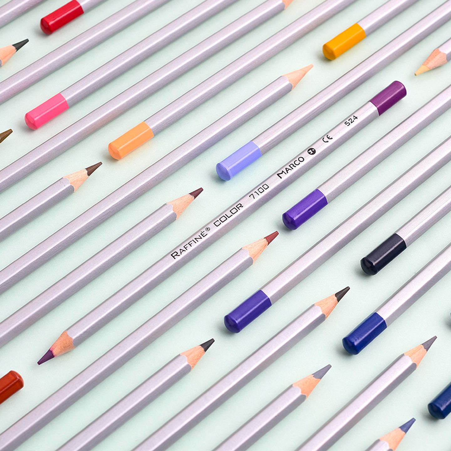 马可（MARCO）拉菲尼Raffine系列彩铅绘画美术专业设计学生手绘铁盒装彩色铅笔 48色油性塑盒装