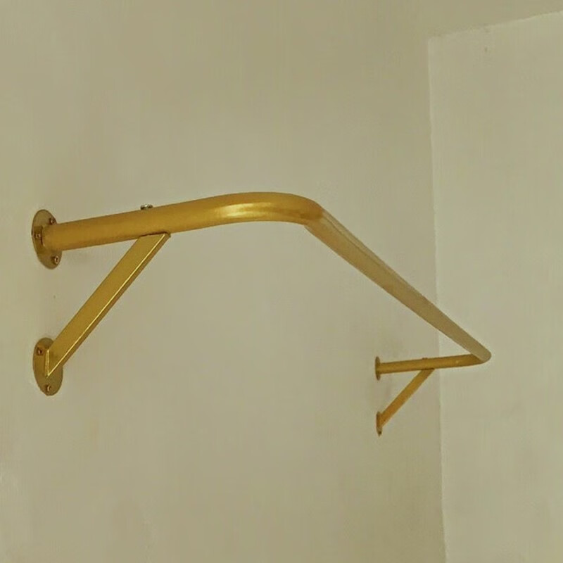 空梦女装店上墙服装展示架壁挂式不锈钢童装专用挂衣杆侧挂衣服架 金色侧挂支架长0.8米离墙25 标配