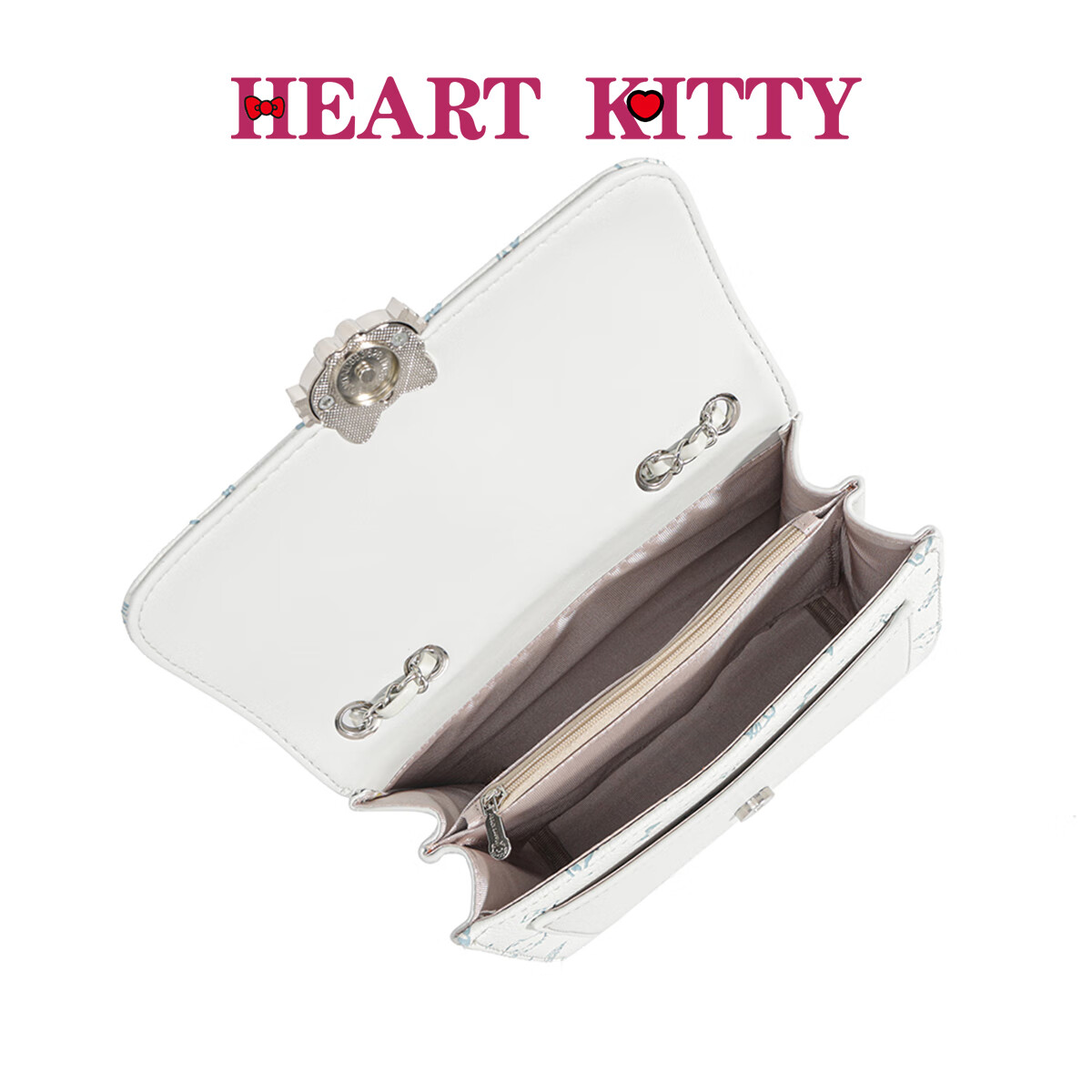 HEART KITTY生日礼物包女包可爱链条包包女式新款单肩斜挎包女卡通精致小方包 6601压花蓝