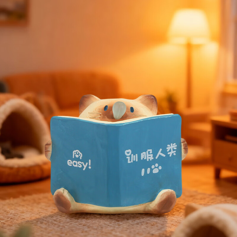 兰比嘟可爱猫猫盲盒摆件创意解压治愈办公室桌面萌宠公仔装饰手办送女生 猫猫PAI小陪伴日常盲盒【端盒6个】