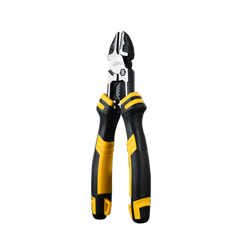 得力(deli)德式多功能鋼絲鉗斜嘴鉗工業(yè)級省力剝線壓接斜嘴鉗9寸