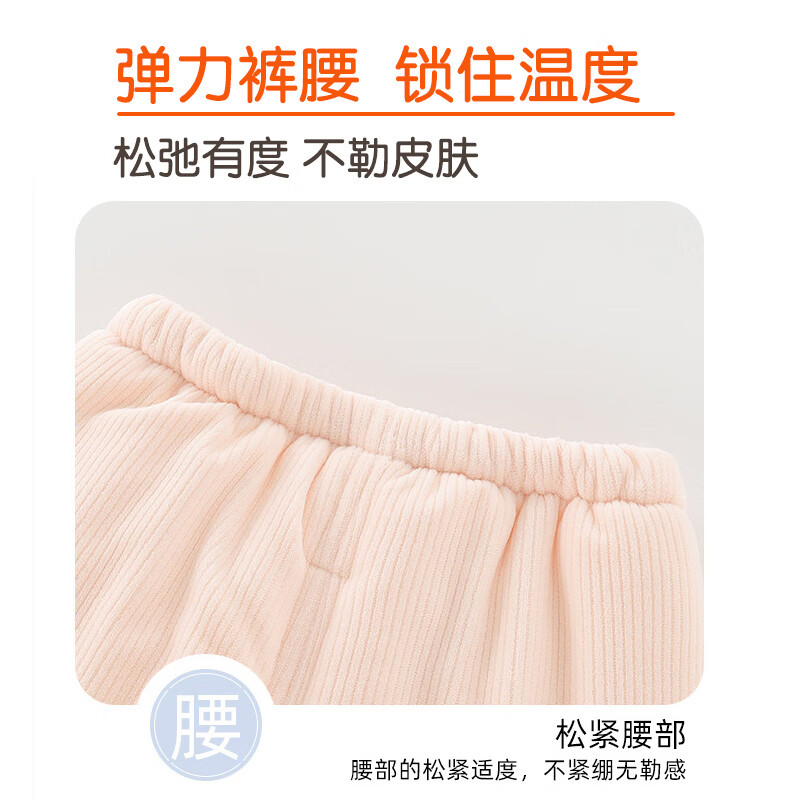 糖贝新生婴儿棉衣分体套装秋冬保暖男女宝宝棉服三层夹棉加厚外套 淡粉【棉服套装】 90 cm 15-24个月(23-28斤)