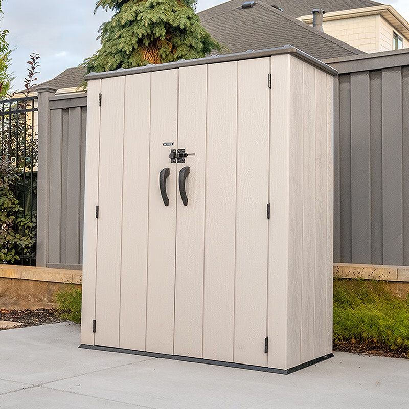 LIFETIME来福太户外储物柜收纳柜室外防水防晒杂物工具箱房家用阳台置物柜 浅棕色(不带层板挂钩)