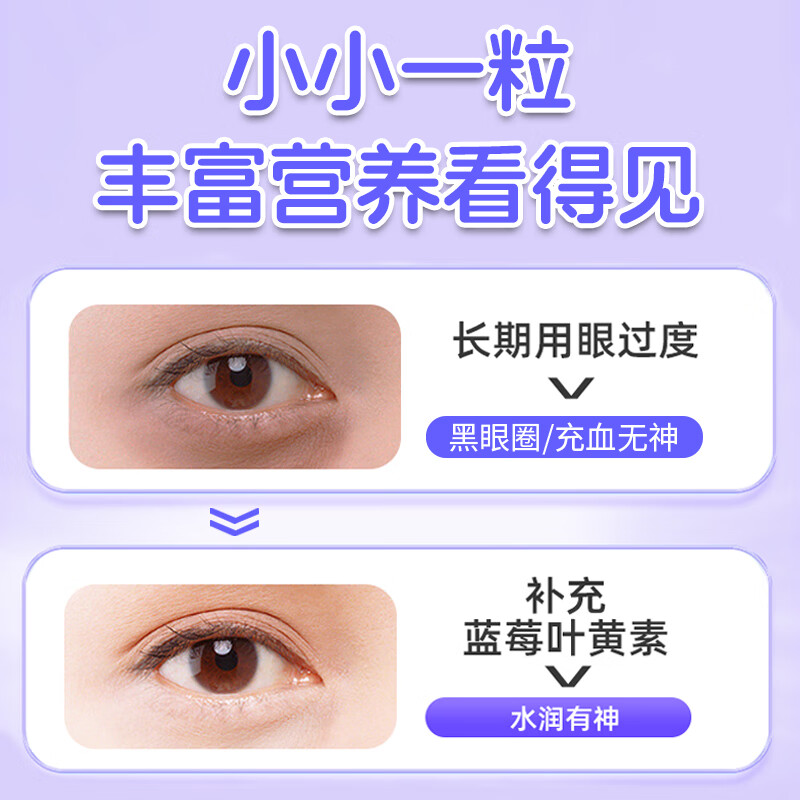 BUIQO蓝莓叶黄素软糖儿童青少年中老年双眼营养成人眼睛疲劳营养素 60g*5瓶 【约125粒左右】