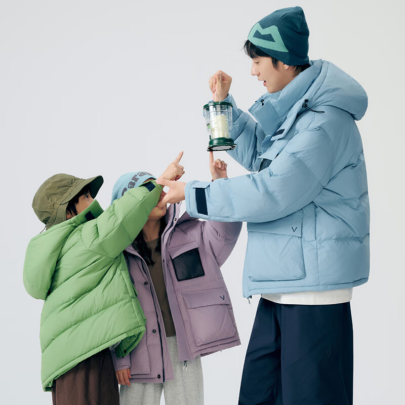 VVCLife羽绒服男女款2025冬季休闲百搭面包服外套 蓝色 S