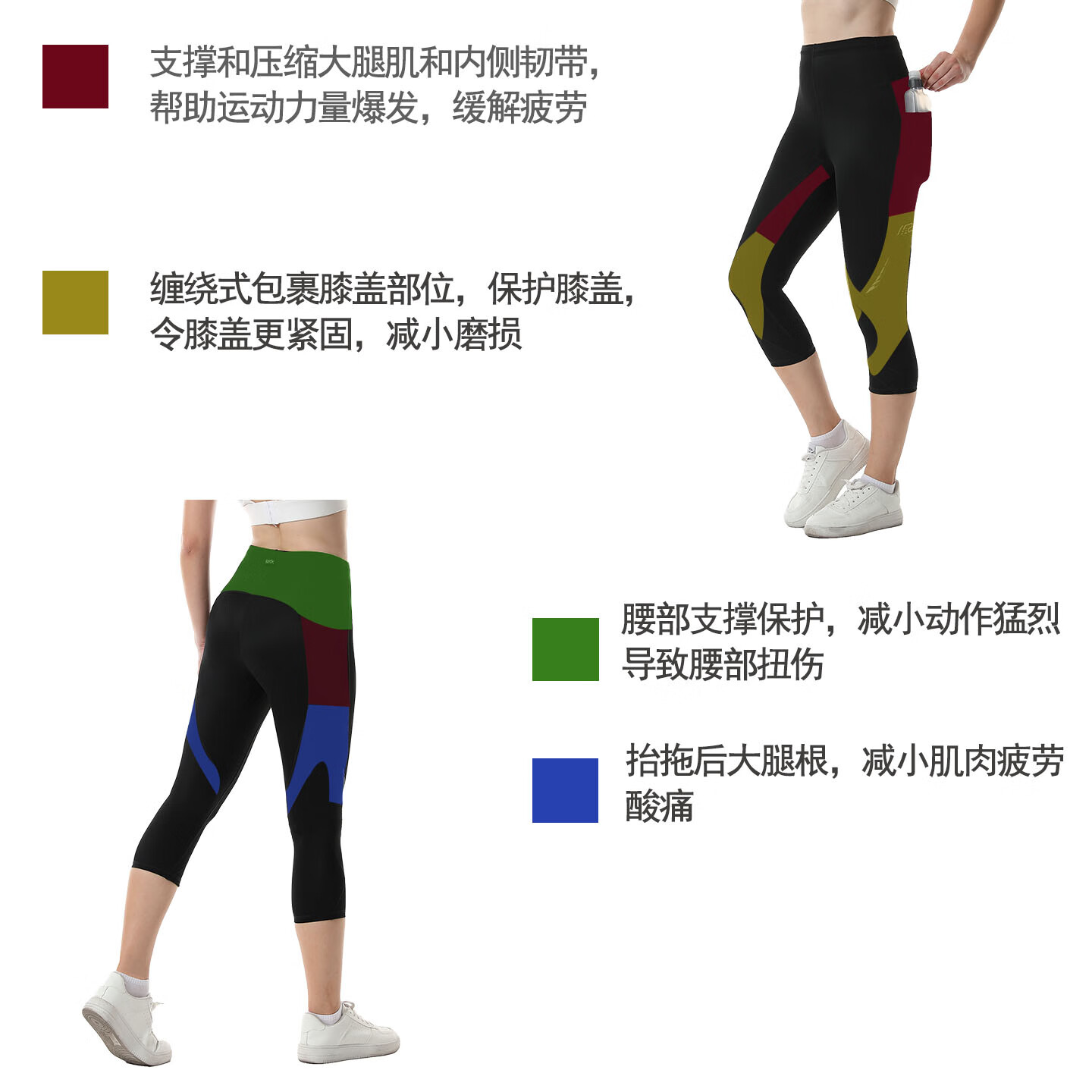 MZPX名泽品压缩短裤女SH七分运动马拉松跑步健身训练护膝腰透气紧身夏 女SH款七分裤（薄款）黑色 左右口袋 3XL 裤腰周长平量80cm