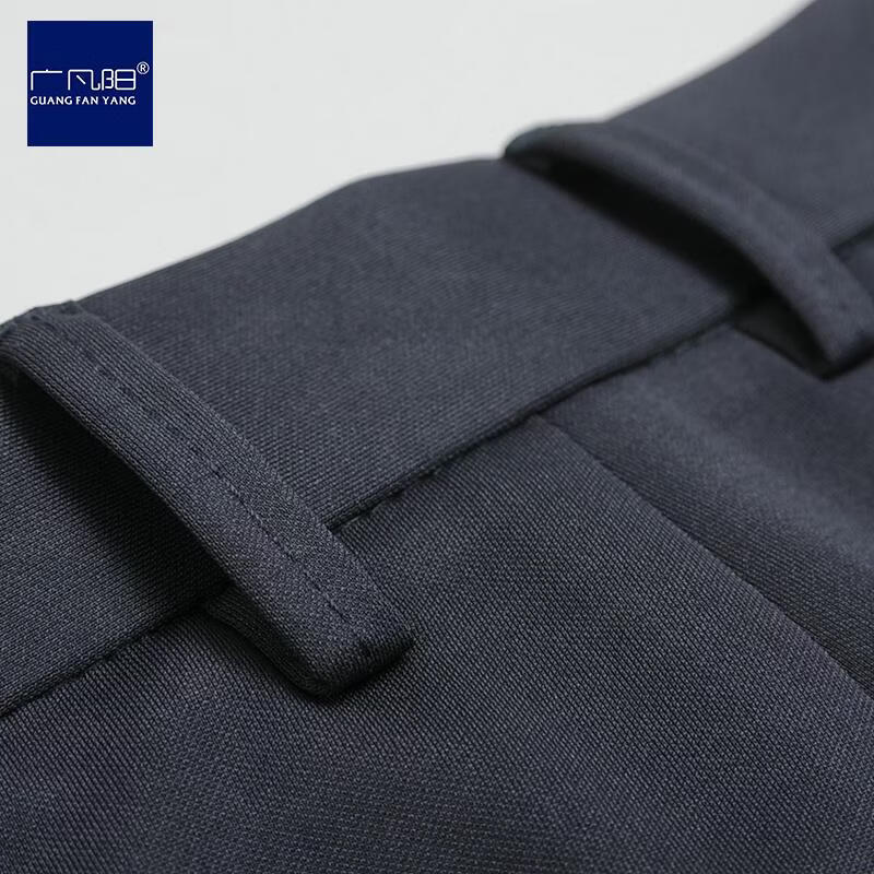 广凡阳秋冬厚款冰丝纯色商务休闲裤男士直筒裤中年爸爸裤子男长裤 黑色加绒 32 (2尺5腰围)