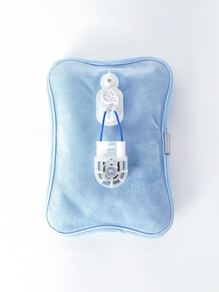 彩虹【工厂直供】热水袋可充电防爆热水袋女孩电暖器全新暖手热宝宝 一体水晶绒-天空蓝
