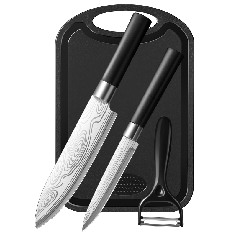 匠小品家用水果刀不锈钢多用刀削皮刀厨房菜刀切肉刀厨师刀商用切瓜果刀 花纹钢瓜果刀+瓜刨【送刀套】