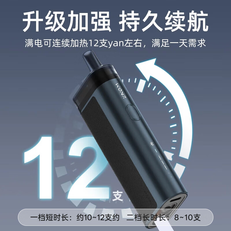 温致WONZ温致E2智能过滤烟嘴焦油过滤器车载办公不掉烟灰神器粗支 悠境E2子夜蓝升级款粗支 10支 【联系客服赠4盒滤嘴】
