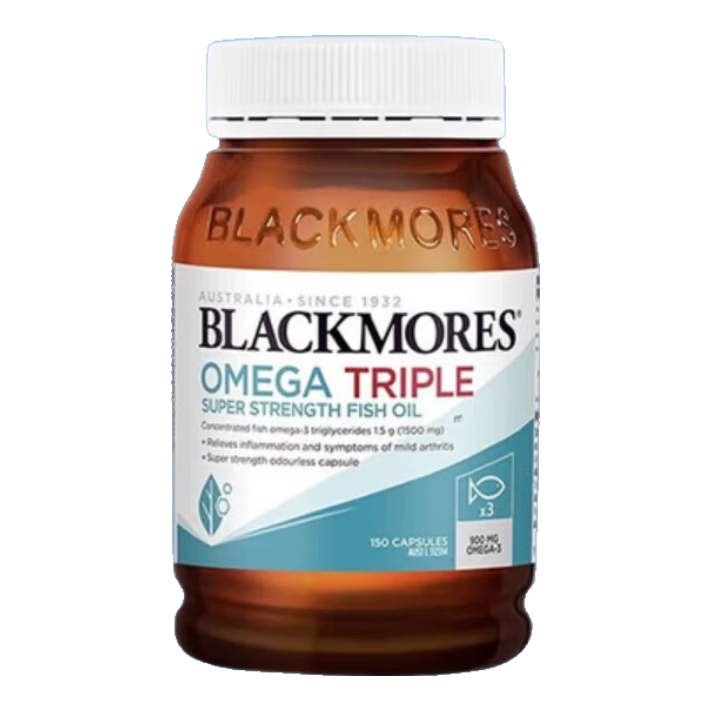 澳佳宝Blackmores3倍鱼油软胶囊1500mg深海Omega3含有效期27年初 澳佳宝三倍鱼油 150粒*2瓶