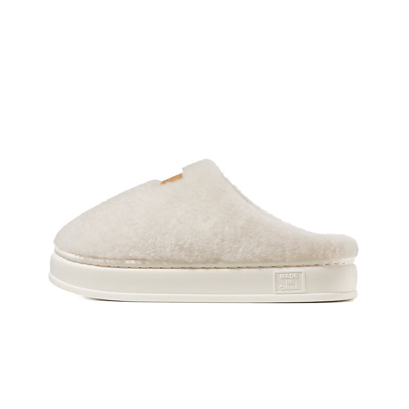 朴西云野情侣棉拖鞋女士秋冬室内家居软底拖鞋厚底保暖毛绒棉拖女 云朵白_建议拍大一码 36 _37