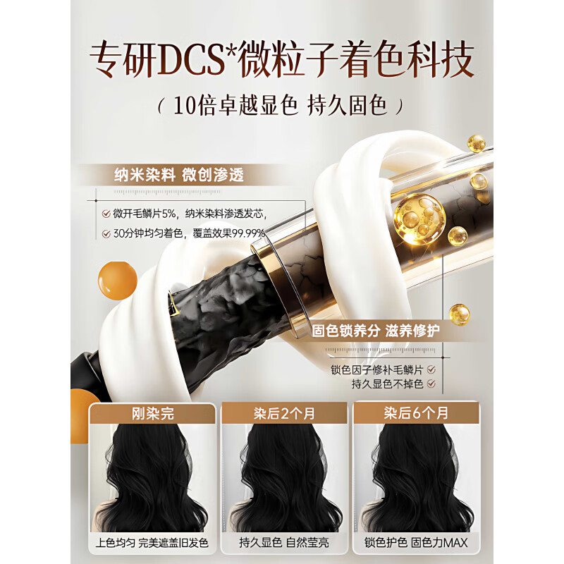 DEATKN德国染发剂植物纯自然黑天然无刺激一洗黑自己在家染发膏梳 【显嫩减龄 自然黑】【无氨盖白】 【德国品牌】