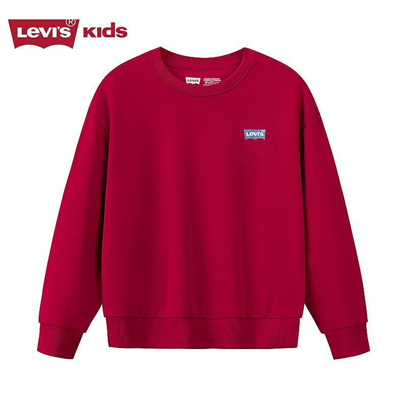 Levi's【马年过年衣服】李维斯儿童卫衣长袖2026年新款男女童红色 辣椒红 160 /76 【建议身高152-158cm】
