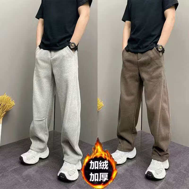 【商场同款】轻奢欧货2025年新款弯刀休闲裤时装周加绒卫裤LX516 黑色 加绒 【商场同款】 XL 建议【130-150斤】