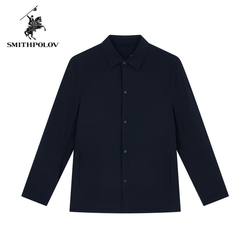 斯密特保罗丨【鹅绒】羽绒服男士单排扣纯色经典简约外套 深蓝色 M