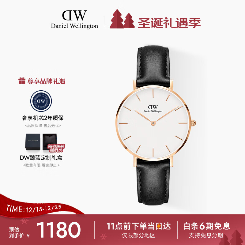 丹尼尔惠灵顿（DanielWellington）DW手表女表 简约皮带女士手表时尚欧美表节日礼物DW00100174