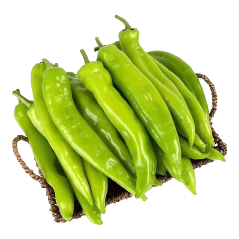 【东东买菜】新鲜青椒现摘薄皮辣椒尖椒羊角椒虎皮辣椒农家自种 尝鲜500g含箱