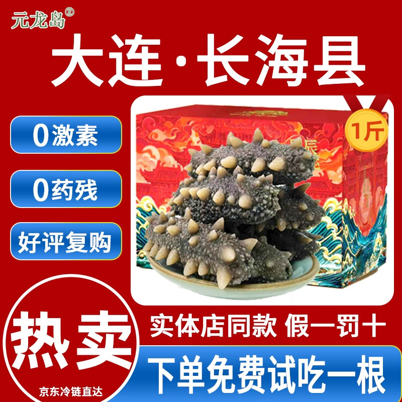 元龙岛即食海参 大连海参 辽参 长海县野生海参底播刺身 鲜食海参礼盒 鲜食海参礼盒1斤 6~10只