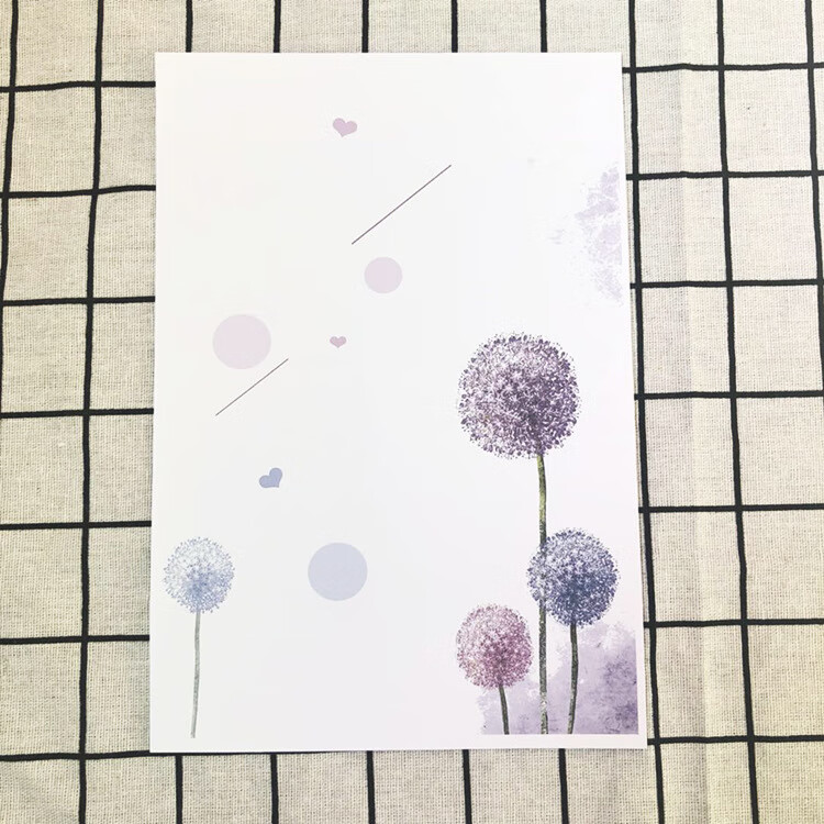 日美新 日韩创意手绘信纸2小清新唯美可爱浪漫情书信笺彩色 溥公英30