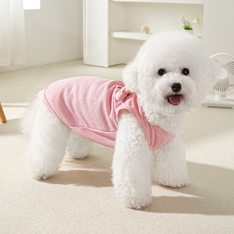 FAIRYPET狗衣服小型犬比熊可牵引四季通用外出遛狗背心猫咪防掉毛 粉色小猪【可牵引】 2XL【推荐14-20斤】 京东折扣/优惠券