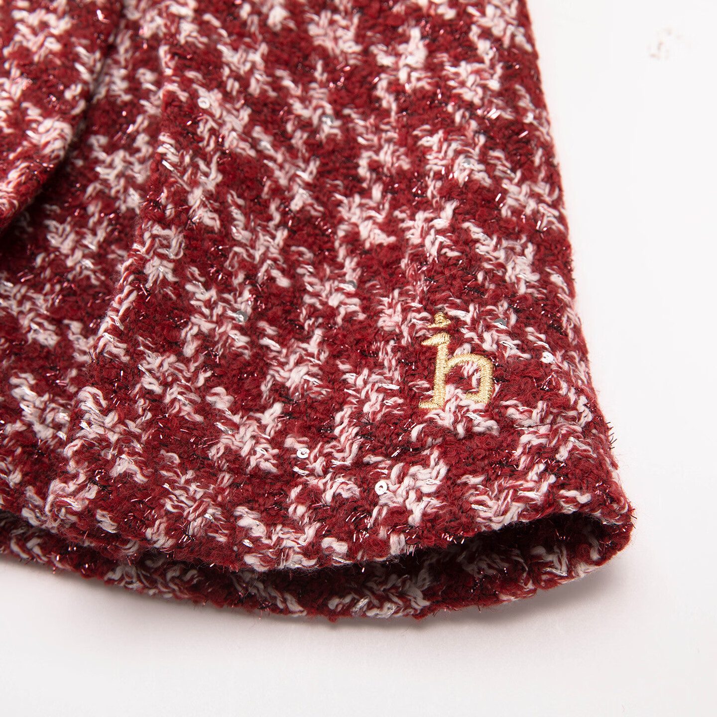 哈吉斯（HAZZYS）童装女童套裙2026春新年优雅小香风舒适套裙两件套 勃艮第酒红 145