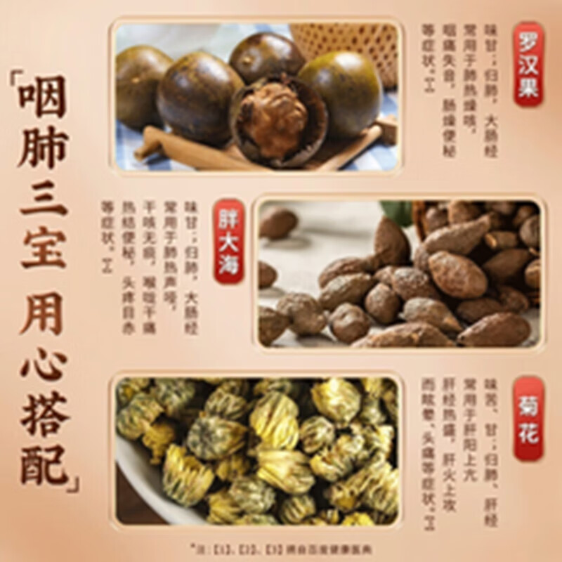 内廷上用北京同仁堂胖大海罗汉果雪梨茶咽非炎茶清肺化痰润喉养生茶包 【2盒分享装】30袋/盒