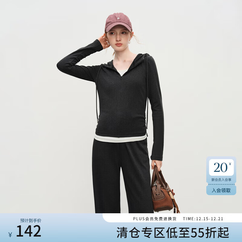 ��˼������֯T�����������˶���װŮ2025�ﶬ�¿����������4372 ̿��ɫT�� XS 142.45Ԫ