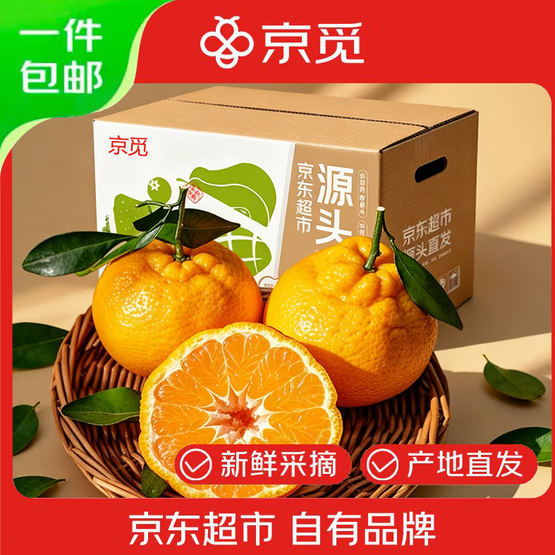 京觅四川春见耙耙柑新鲜水果净重4.5斤单果140g+ 源头直发包邮