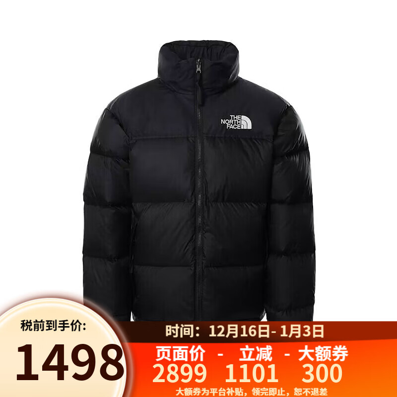 北面（The North Face）美版1996Nuptse男女款羽绒服潮牌经典户外700蓬 NF0A3C8D男款LE4-黑色 L