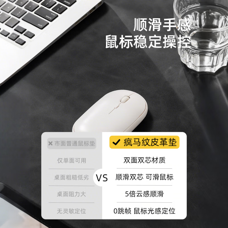 WCZ德国鼠标垫大号桌垫超大皮革书桌电脑办公桌面防水笔记本键盘电竞 FRB石墨灰【正面疯马纹/反面绒底】 30*60cm