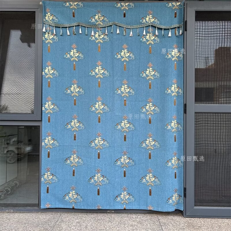 门帘农村家用冬季福字家用外门大门客厅遮光布艺门帘单门卧室门隔