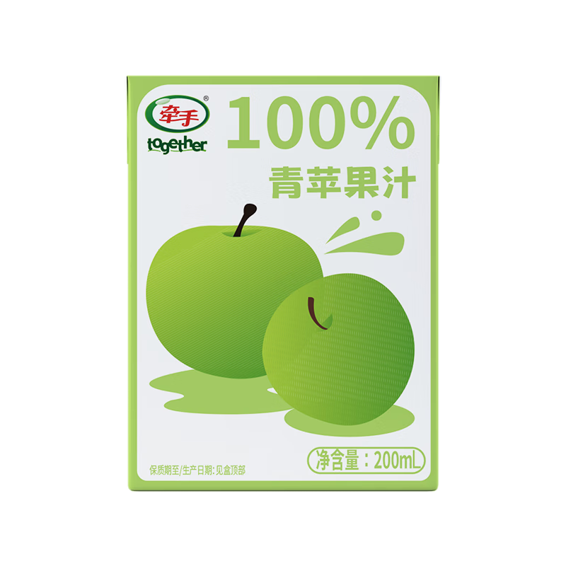 牵手100%青苹果汁/梨汁200ml 青苹果汁200ml 24盒整箱